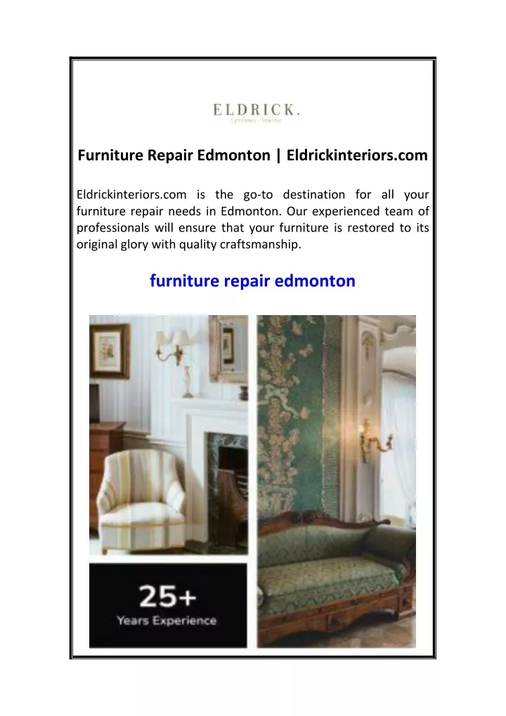 furniture repair edmonton eldrickinteriors com