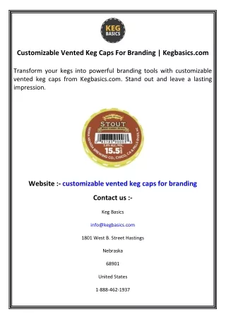 Customizable Vented Keg Caps For Branding   Kegbasics.com