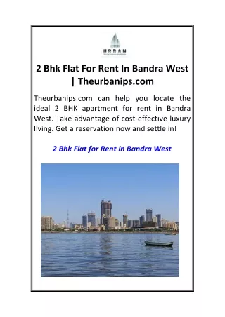 2 Bhk Flat For Rent In Bandra West   Theurbanips.com