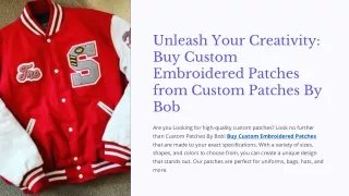 Unleash Your Creativity Buy Custom Embroidered Patches from Custom Patches By Bob