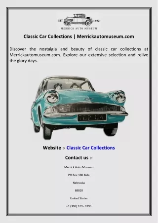 Classic Car Collections   Merrickautomuseum.com
