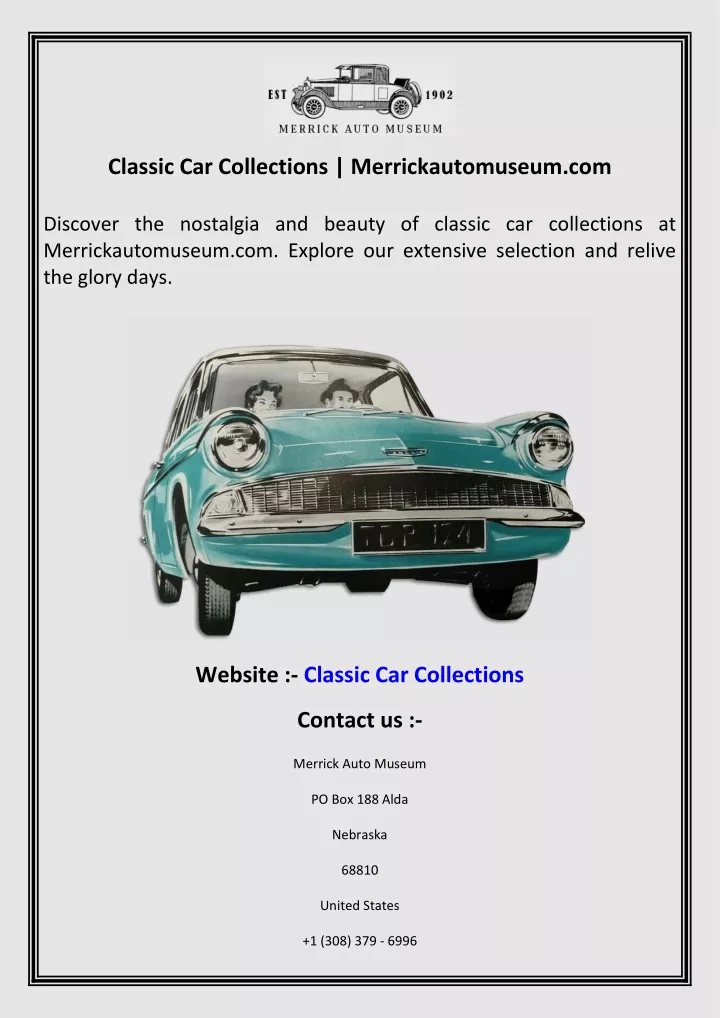 classic car collections merrickautomuseum com