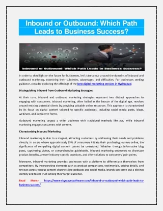 Inbound or Outbound: Which Path Leads to Business Success?