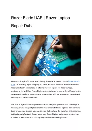 Razer Blade UAE _ Razer Laptop Repair Dubai