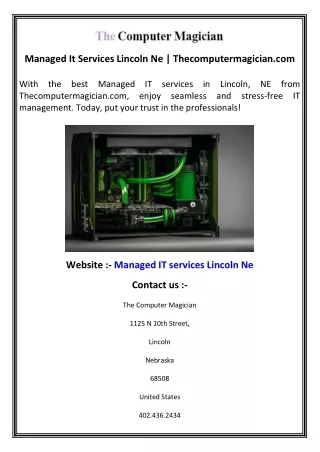 Managed It Services Lincoln Ne   Thecomputermagician.com