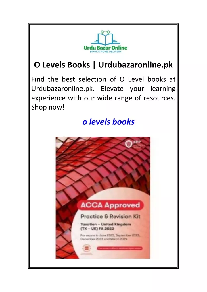 o levels books urdubazaronline pk