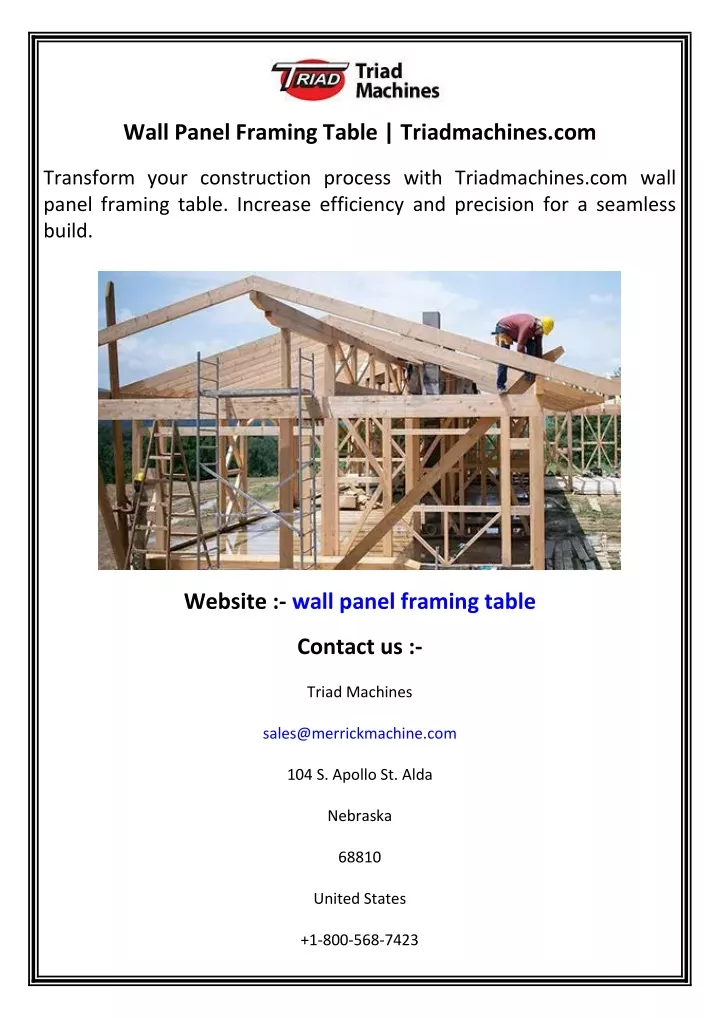 wall panel framing table triadmachines com