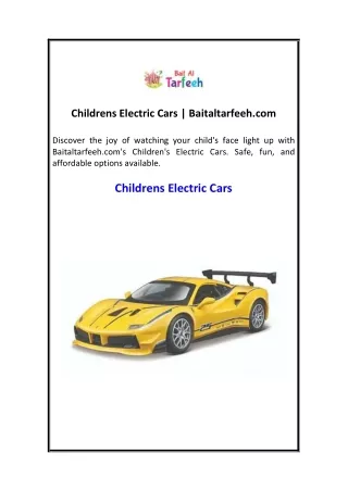 Childrens Electric Cars  Baitaltarfeeh.com