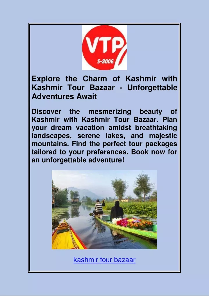 explore the charm of kashmir with kashmir tour