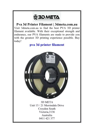 Pva 3d Printer Filament  3dmeta.com.au