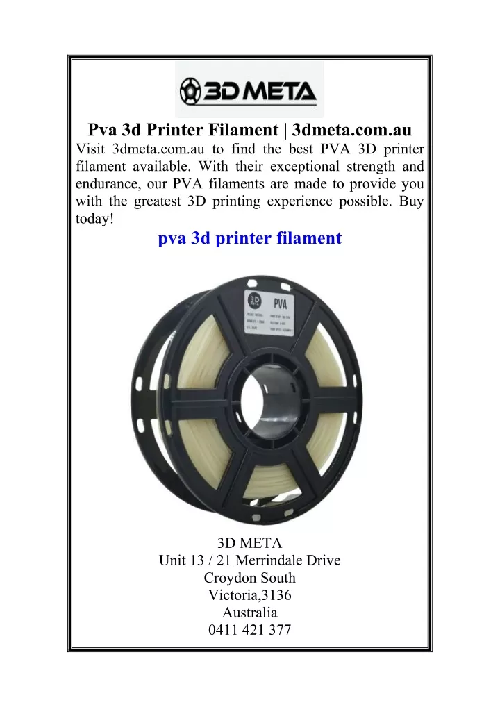 pva 3d printer filament 3dmeta com au visit