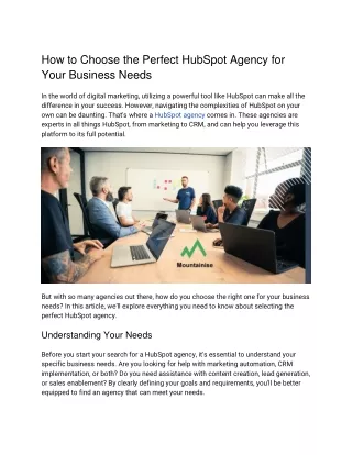 How to Choose the Perfect HubSpot Agency for Your Business Needs