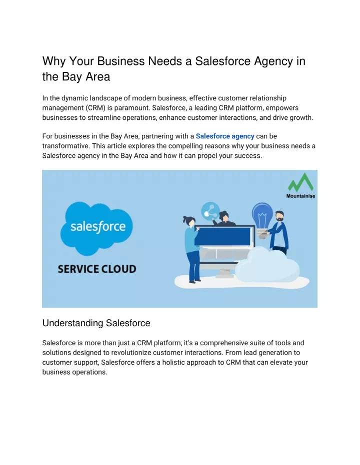 why your business needs a salesforce agency