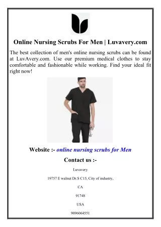 Online Nursing Scrubs For Men  Luvavery.com