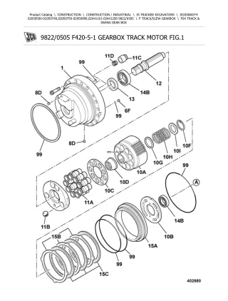 JCB JS330NXD T4 TRACKED EXCAVATOR Parts Catalogue Manual (Serial Number 02050750-02050999)