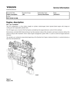 Volvo EC240C LR EC240CLR Excavator Service Repair Manual Instant Download