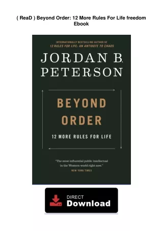( ReaD )  Beyond Order: 12 More Rules For Life freedom Ebook