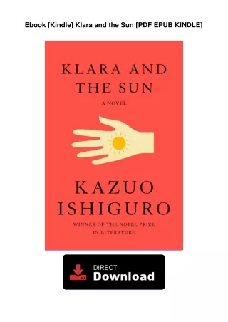 Ebook [Kindle]  Klara and the Sun [PDF EPUB KINDLE]