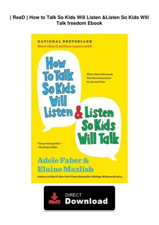 ( ReaD )  How to Talk So Kids Will Listen & Listen So Kids Will Talk freedom