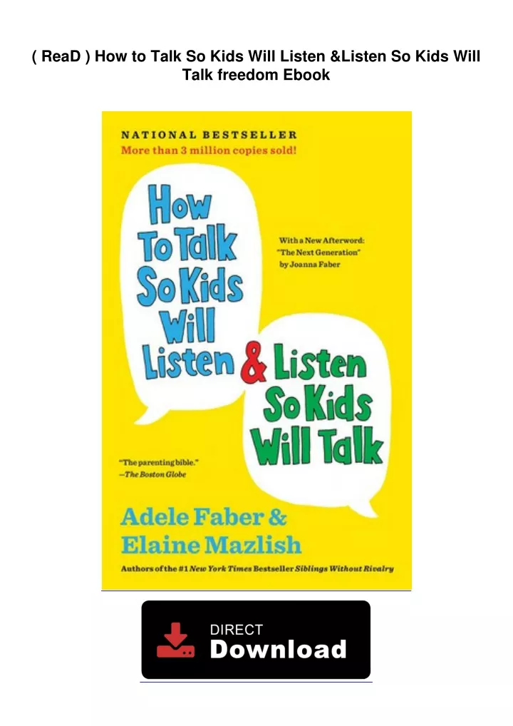 PPT - ( ReaD ) How to Talk So Kids Will Listen & Listen So Kids Will ...