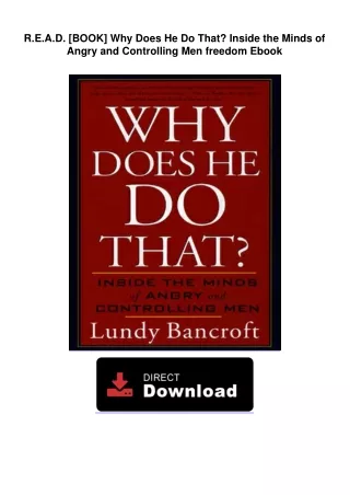 R.E.A.D. [BOOK] Why Does He Do That? Inside the Minds of Angry and Controlling