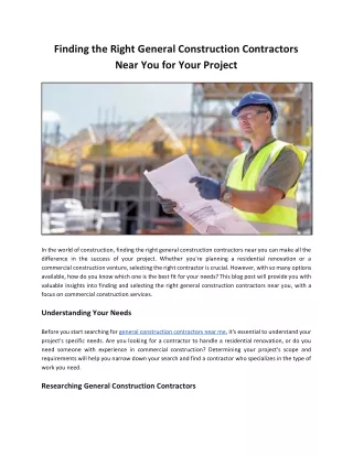 Trusted General Construction Contractors Near Me | Dub-L-EE