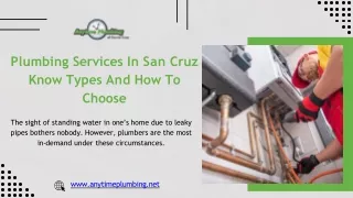 Reliable Plumbing Services In San Cruz |  Anytime Plumbing