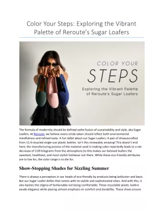 Color Your Steps-Exploring the Vibrant Palette of Reroute's Sugar Loafers
