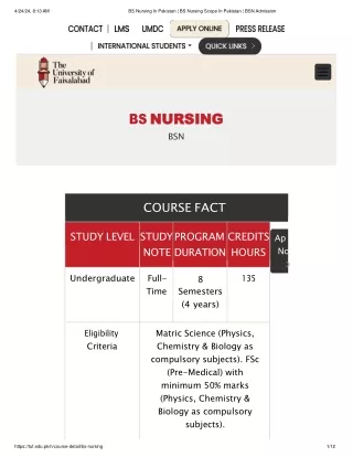 BS Nursing In Pakistan _ BS Nursing Scope In Pakistan _ BSN Admission