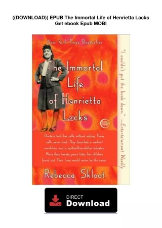 ((DOWNLOAD)) EPUB  The Immortal Life of Henrietta Lacks Get ebook Epub MOBI
