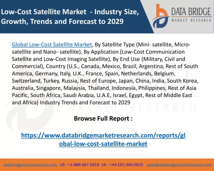 low cost satellite market industry size growth