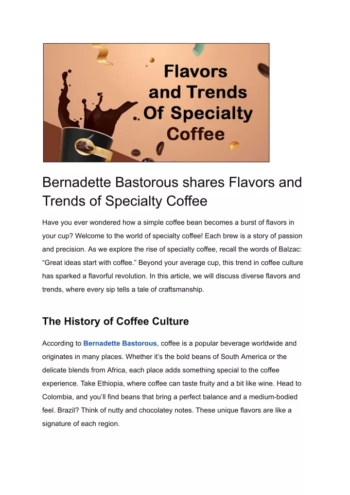 bernadette bastorous shares flavors and trends
