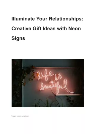 Illuminate Your Relationships_ Creative Gift Ideas with Neon Signs