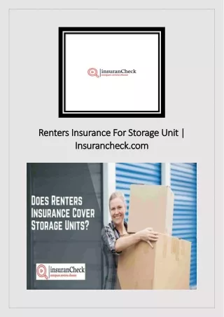 Renters Insurance For Storage Unit | Insurancheck.com