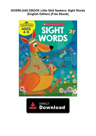 DOWNLOAD EBOOK  Little Skill Seekers: Sight Words (English Edition) [Free Ebook]