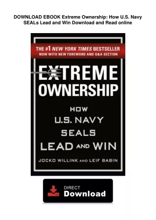 DOWNLOAD EBOOK  Extreme Ownership: How U.S. Navy SEALs Lead and Win Download