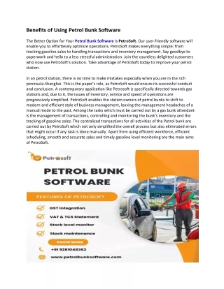 benefits of using petrol bunk software
