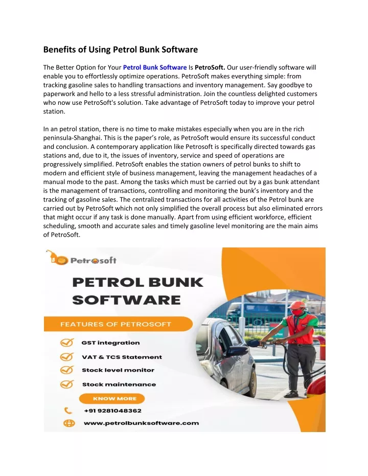 benefits of using petrol bunk software