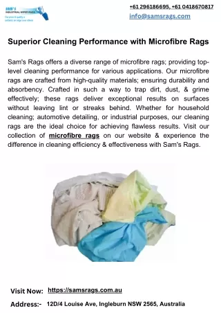 Superior Cleaning Performance with Microfibre Rags