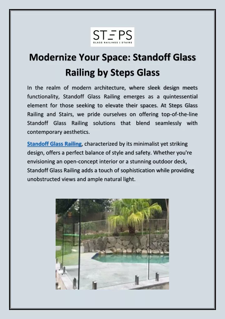 modernize your space standoff glass railing
