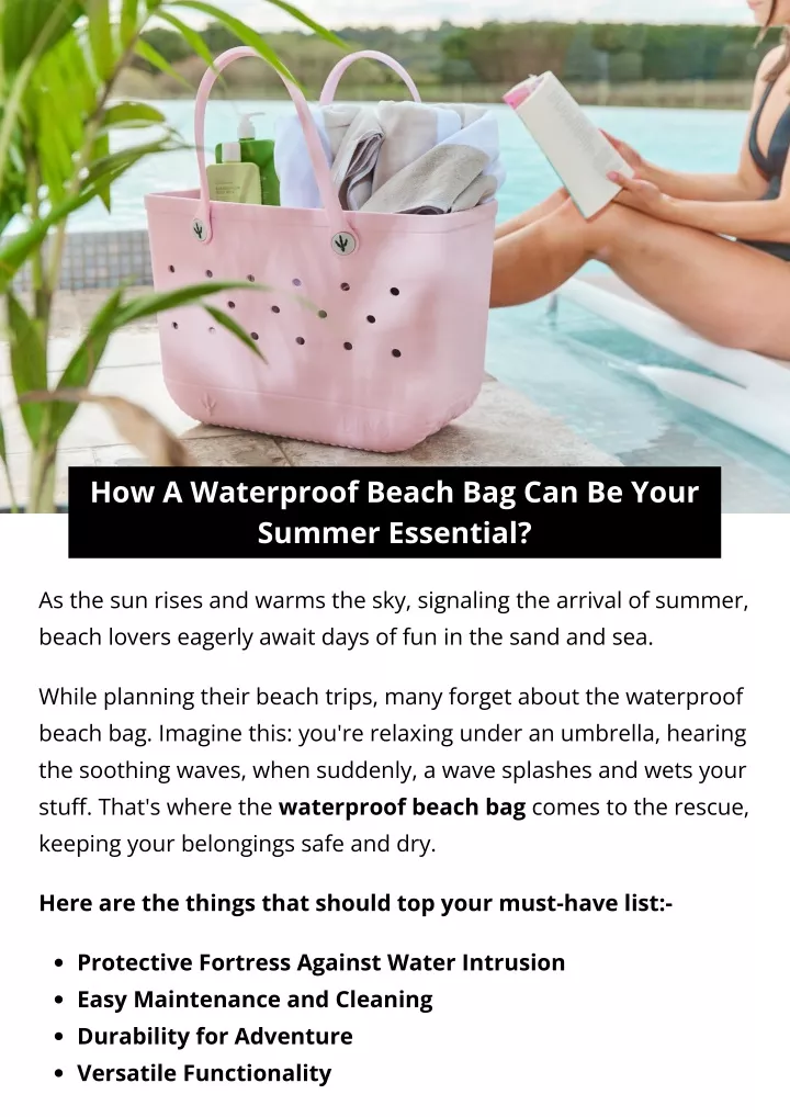 how a waterproof beach bag can be your summer