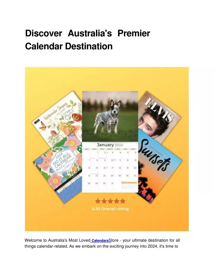 discover australia s premier calendar destination