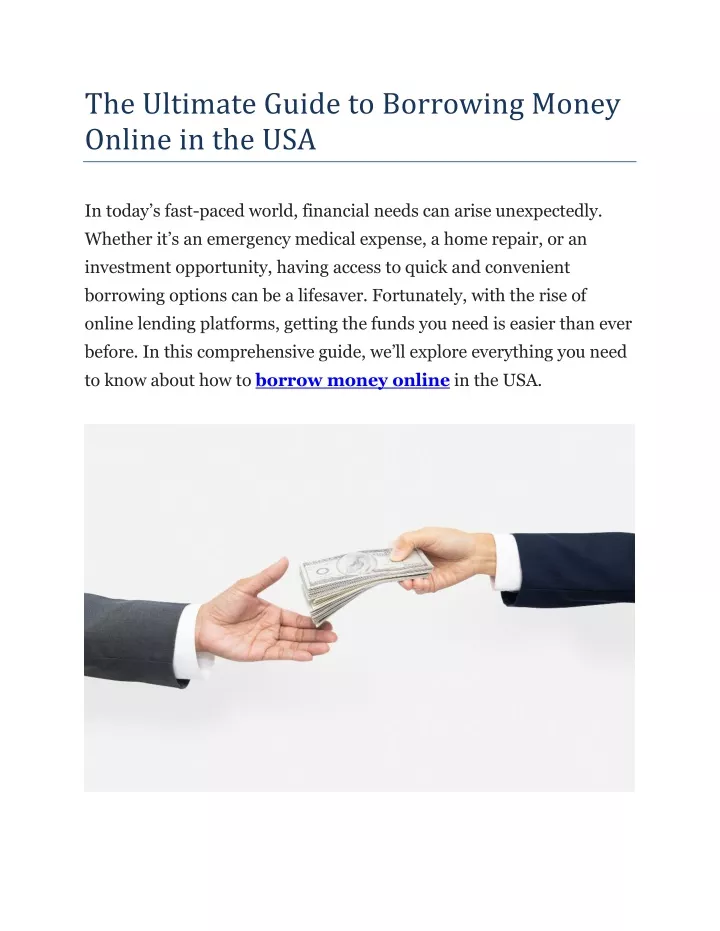 the ultimate guide to borrowing money online