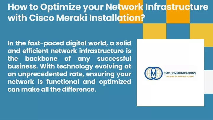 how to optimize your network infrastructure with