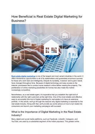 How Beneficial is Real Estate Digital Marketing for Business