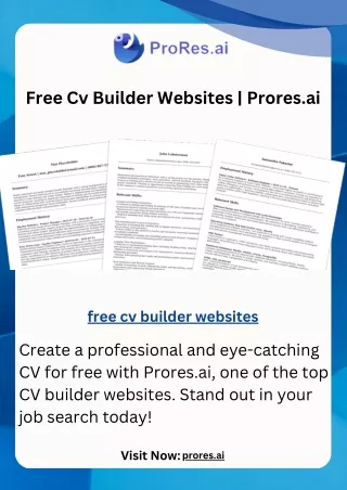 Free Cv Builder Websites  Prores.ai