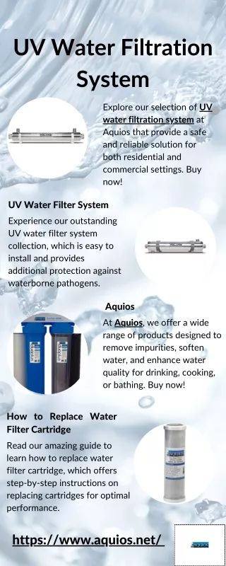 UV Water Filtration System
