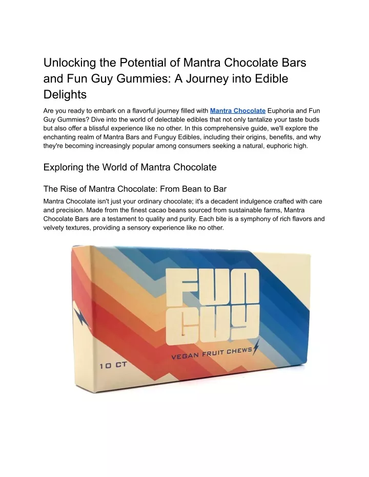 unlocking the potential of mantra chocolate bars