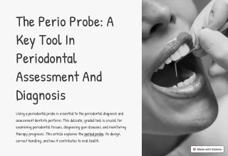 The Perio Probe: A Key Tool In Periodontal Assessment And Diagnosis