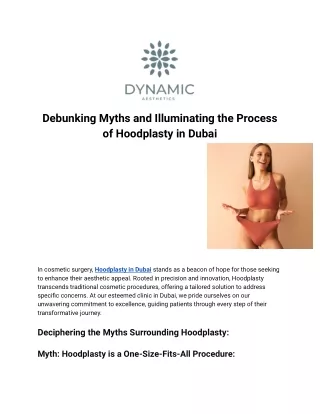 Debunking Myths and Illuminating the Process of Hoodplasty in Dubai